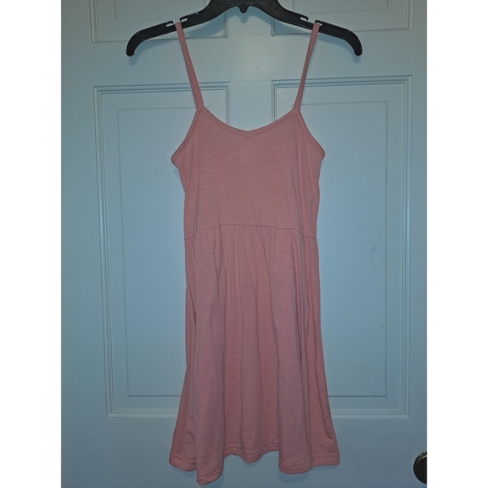 Pink adjustable spaghetti strap dress size s skater fit flare
